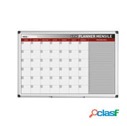 Planner magnetico mensile - 90x60 cm - silver - Bi-Office