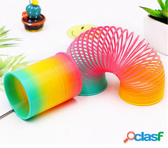 Plastic Rainbow Circle Folding Coil Colorful Spring Children