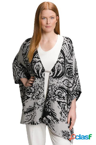 Poncho di maglia con design Paisley e spilla da balia,