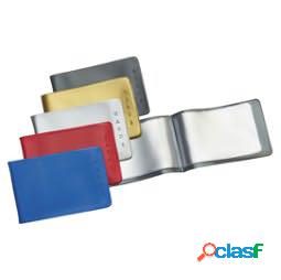 Porta Cards - 6 Tasche interne - PVC - 8,5x5,4 cm - colori