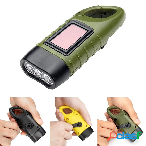 Portable LED Flashlight Hand Crank Dynamo Torch Professional