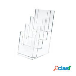 Portadepliant - plastica trasparente - 11 x 25 x 14 cm -