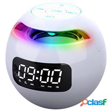 Portatile Bluetooth Altoparlante con Sveglia un LED - Bianco