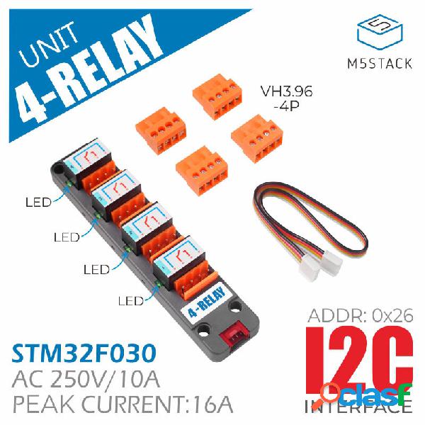 Programmable 4-Way Relay Module AC250V 10A with LED Status
