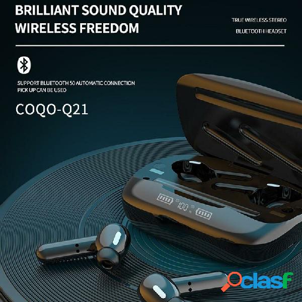 Q21 TWS bluetooth Earphone Sports Binaural Stereo Touch LED