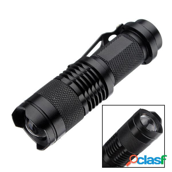 Q5 300LM Mini Zoomable LED Flashlightt Black(1*AA/1*14500),