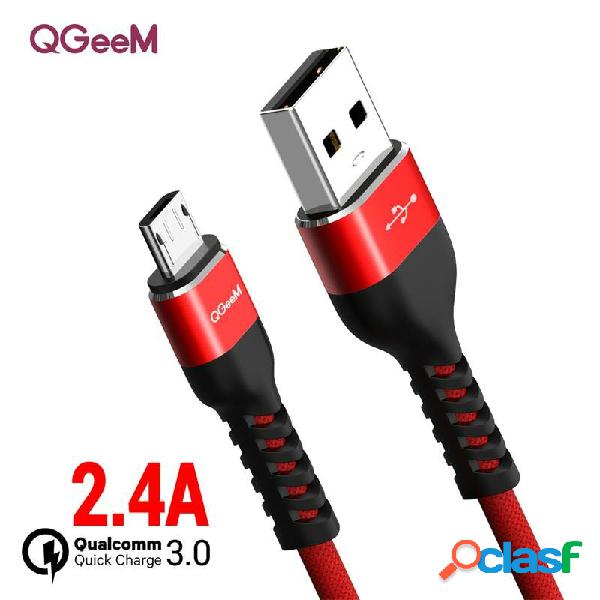 QGEEM QG-CC13 Micro USB Data Cable 2.4A Nylon Fast Charging