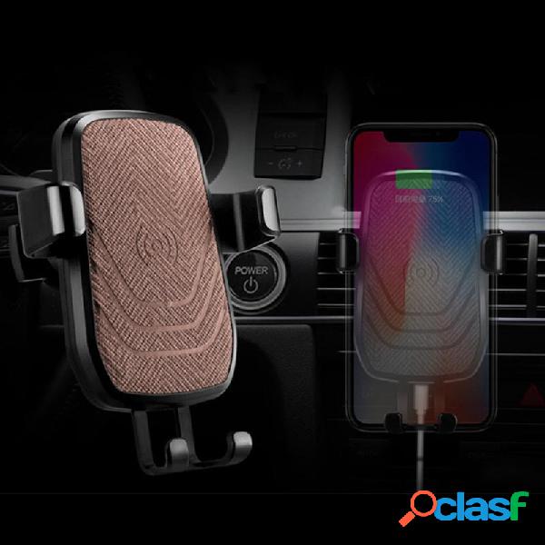 Qi Wireless Car Charger Gravity Auto Lock Anti-skip Air Vent