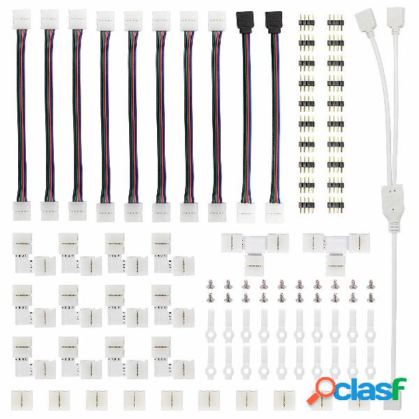 RGB LED Strip Connector Kit for 10mm 4Pin 5050 Includes 8