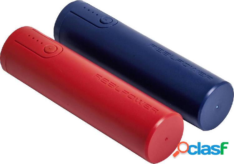 RealPower PB-260 Power bank 2600 mAh Litio Blu, Rosso