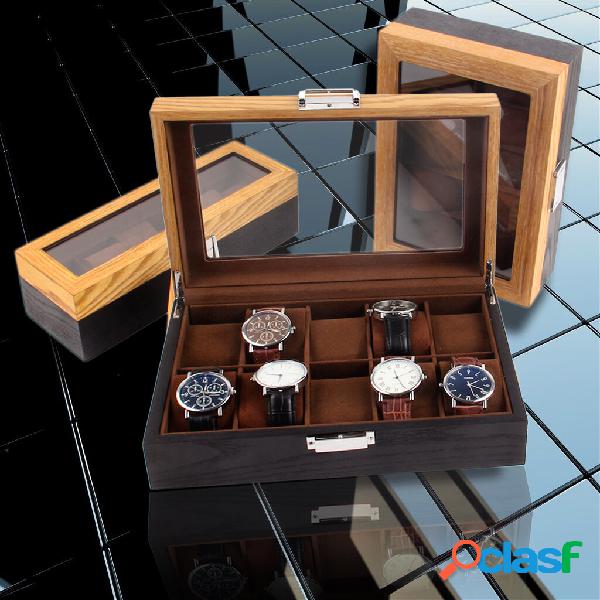 Retro 6/10/12 Slots Wooden Watch Box with Skylight