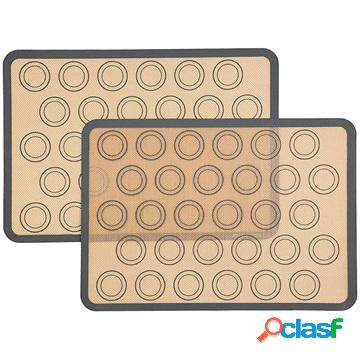 Reusable Heat-Resistant Silicone Baking Mat - 2 Pcs. - Grey