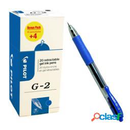 Roller gel a scatto G 2 - punta 0,7mm - blu - Pilot - conf.