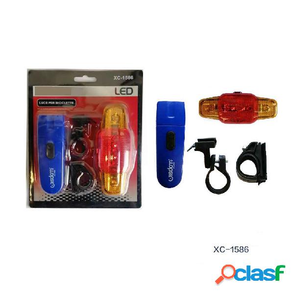 SET LUCE BICI BICICLETTA FRONTALE TORCIA LED POSTERIORE