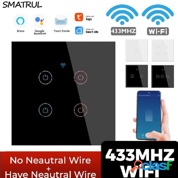 SMATRUL Tuya 433mhz Smart Wifi Touch Switch Light EU No
