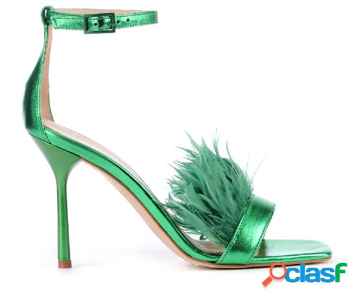 Sandalo con tacco Leonie Hanne x Liu Jo verde smeraldo con
