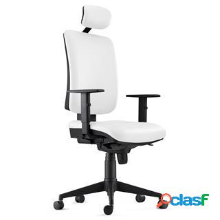 Sedia Ergonomica PIERO, Poggiatesta e Braccioli, in Vera