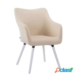 Sedia Sala dAttesa GREG, Gambe in Quercia color Bianco,