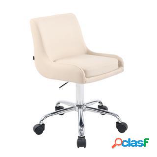Sedia per PC ASIA, Regolabile, Base in Metallo, Pelle, Beige