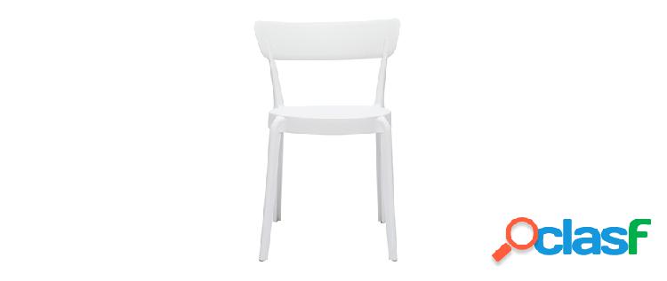 Sedie plastica bianca impilabili interno/esterno (set di 2)