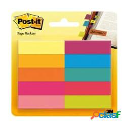 Segnapagina Post it in carta - 12,7x44 mm - 10 colori