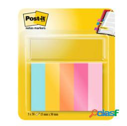 Segnapagina Post it in carta - 12,7x44 mm - 5 colori