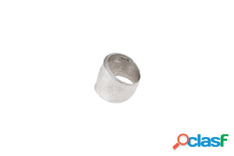 Selezione Zanolli Anello argento rodiato opaco martellato