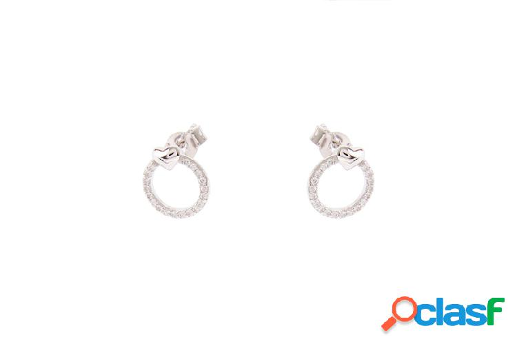 Selezione Zanolli Orecchini argento cerchio con zirconi e