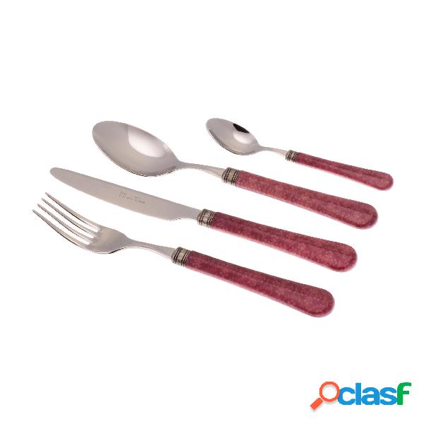 Servizio Posate colorate 24 Pezzi BOSTON in acciaio inox