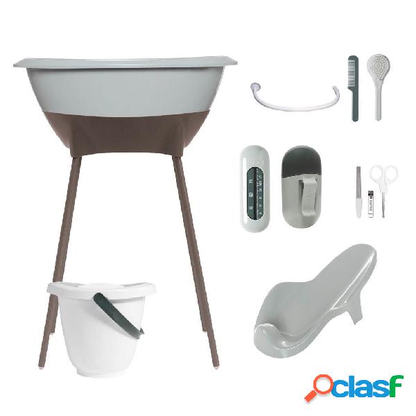 Set bagno e cura Luma Sage Green base grigia con Secchio