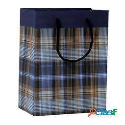 Shopper regalo Scozzese blu - 23 x 30 x 10cm - Kartos (unit