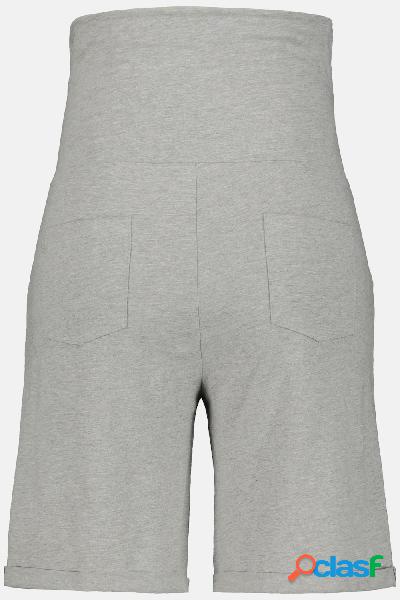 Shorts, pantaloni prémaman con fascia elastica, in cotone