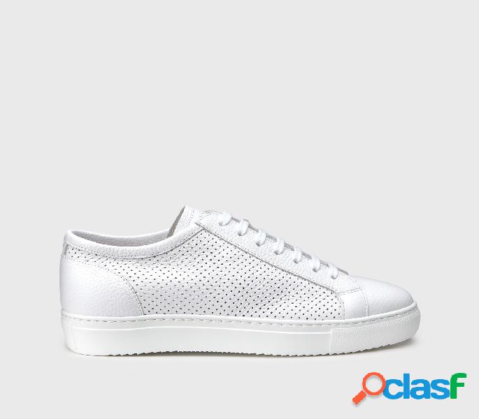 Sneakers in pelle traforata Bianco 40_U