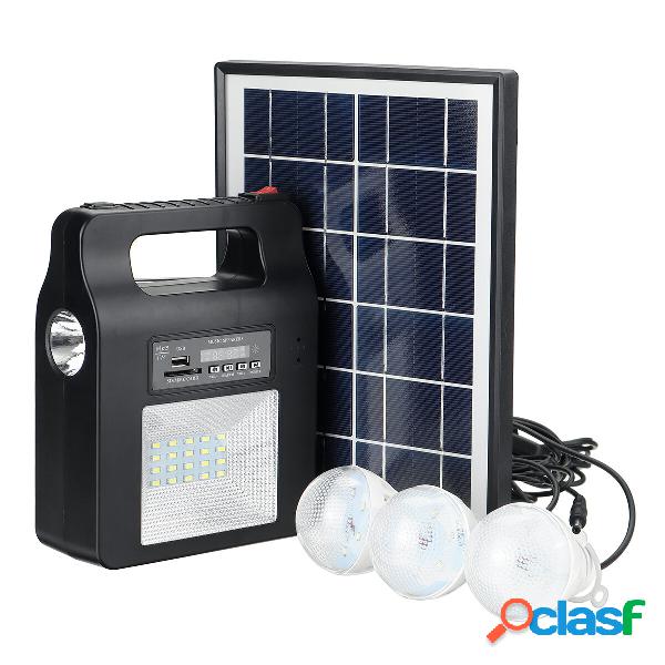 Solar Power Radio Panel Generator LED Light USB Charger