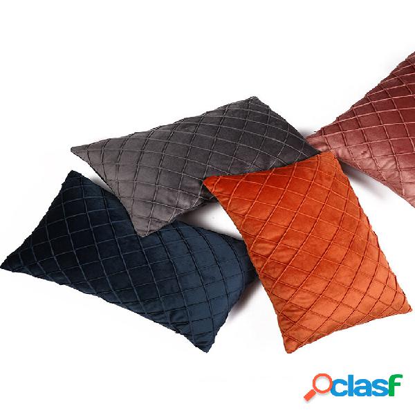 Solid Color Rectangle Hug Pillowcase Sofa Backrest Pillow