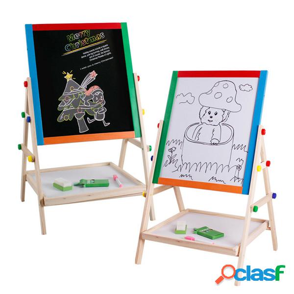 Solid Wood Double-Sided Magnetic Drawing Board Small Writing