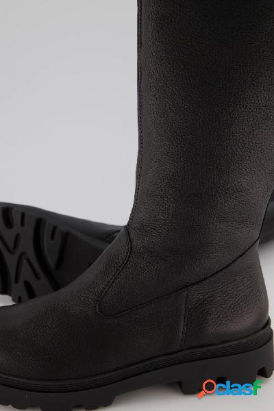 Stivali di pelle Vitaform con gambale larghe, effetto smock