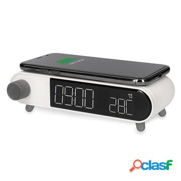 Sveglia con Caricabatterie Wireless Veloce Ksix Retro - 10W