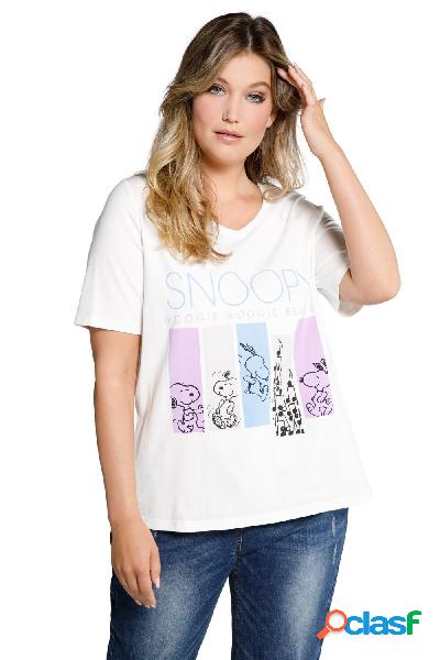 T-shirt classica con Snoopy, scollo a girocollo e mezze