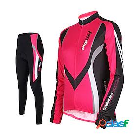 TASDAN Womens Cycling Jersey with Tights Long Sleeve