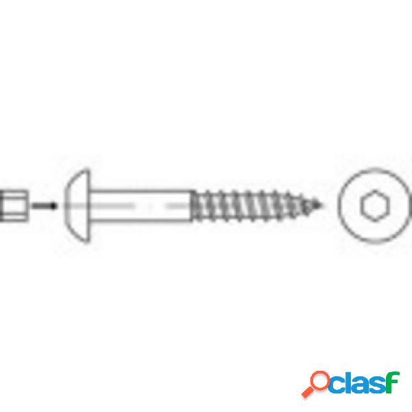 TOOLCRAFT 159341 Viti da legno con testa mezza tonda 8 mm 80