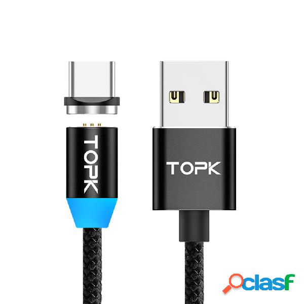 TOPK 5A Magnetic Type C Micro USB Data Cable For Mi9 HUAWEI