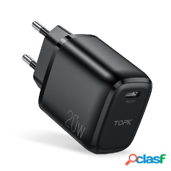 TOPK B110P USB-C PD 20W Wall Fast Charging Charger for