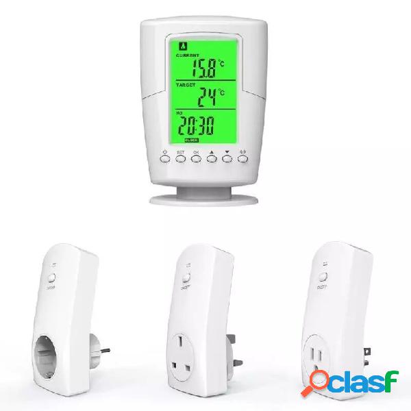 TS-2000 Programmable Wireless Thermostat Socket White LCD