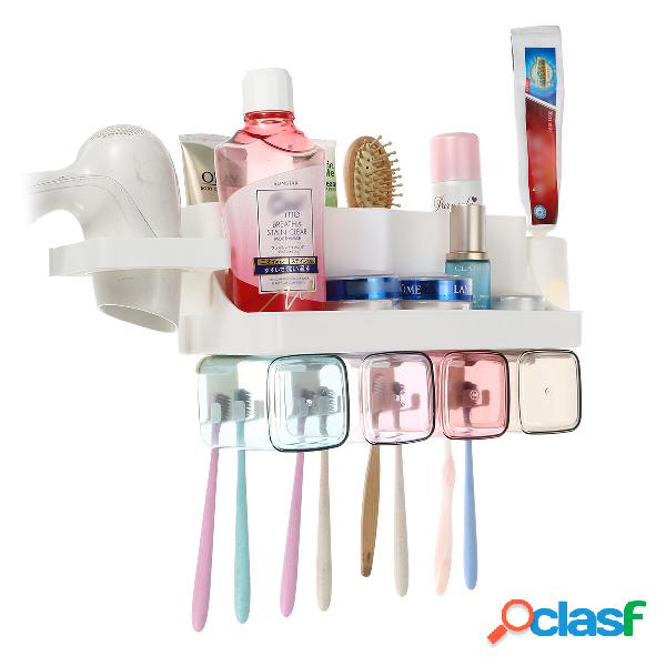 Toothpaste Holders Toothbrush Rack Wall-Mounted Space-Saving
