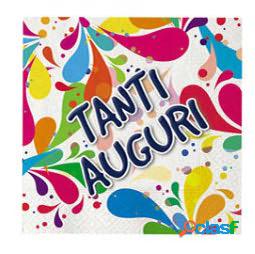 Tovaglioli - Tanti Auguri - carta - 33 x 33 cm - Big Party -