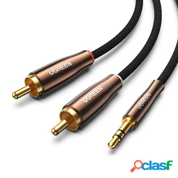 UGREEN 2RCA to 3.5mm Cable Hi-Fi Nylon-Braided RCA to AUX
