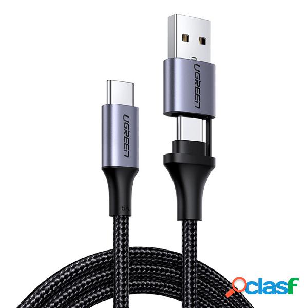 UGREEN US314 2-In-1 PD 100W Fast Charing Cable Type-C to USB