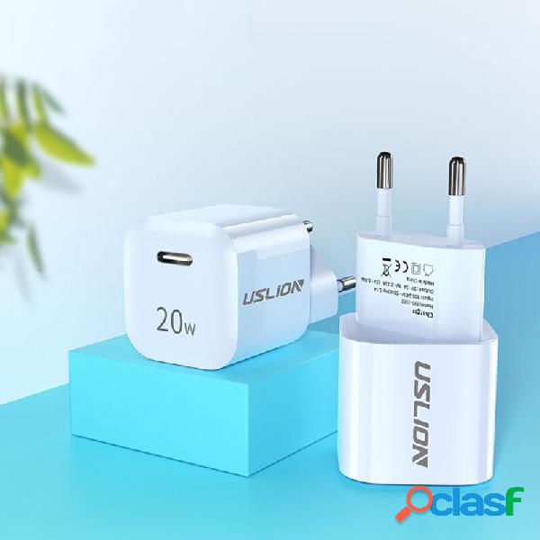 USLION 20W USB-C PD Charger PD3.0 Fast Charging Wall Charger