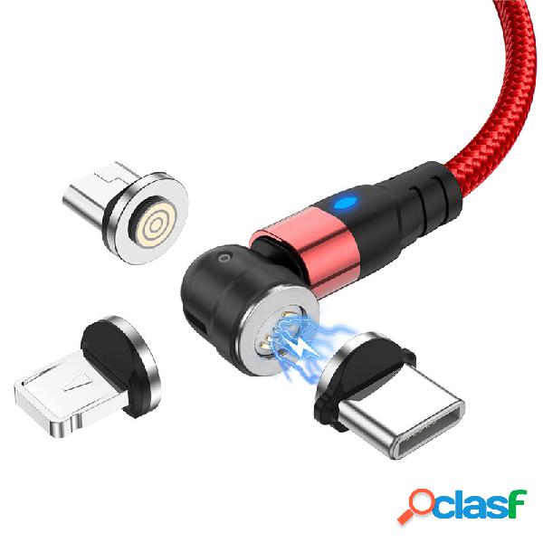 USLION 3 In 1 3A Magnetic USB to USB-C/Micro USB Data Cable